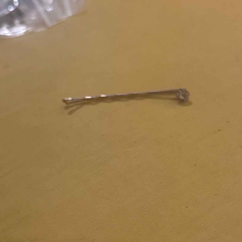 Delicate Silver-Tone Bobby Pin with Crystal Accent